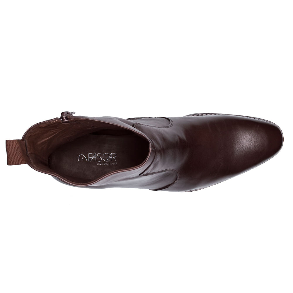 Bota Masculina Social Fascar Marrom Em Couro