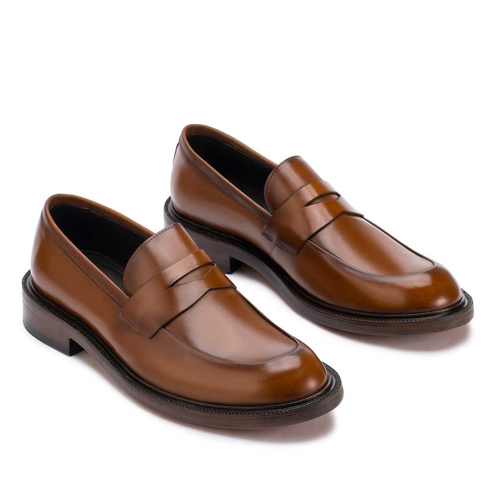 Mocassim Masculino Social Penny Loafer Fascar Marrom em Couro