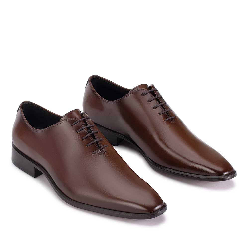Sapato Masculino Social Oxford Wholecut Fascar Marrom em Couro