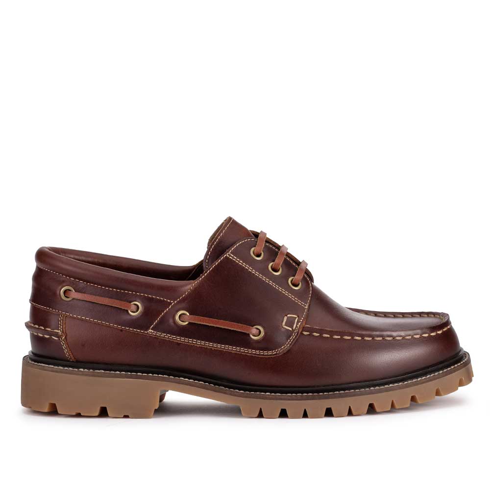 Docksider Masculino Fascar Whisky em Couro