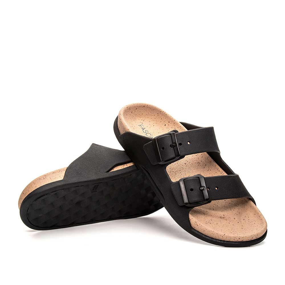 Chinelo Masculino Fascar com Tiras Ajustáveis Preto em Borracha