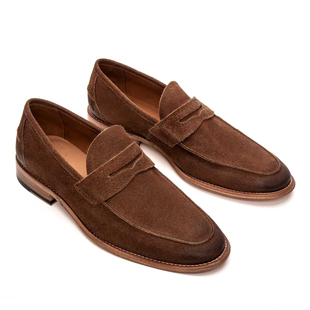 Mocassim Masculino Casual Fascar Penny Loafer Marrom em Couro