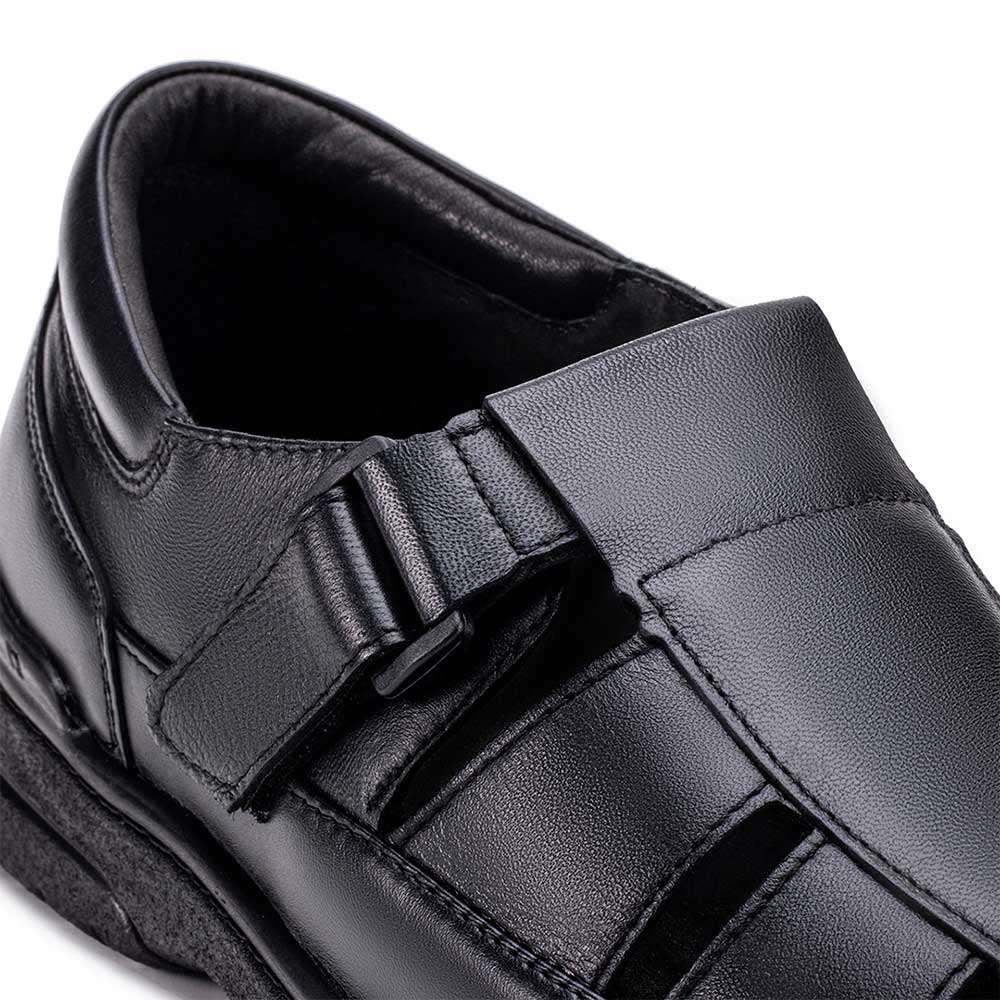Sandália Masculina Fascar Preta Em Couro