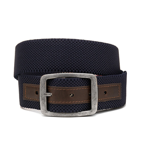 Cinto Masculino Casual Fascar Dupla Face Azul-Marinho Em Lona Flexível
