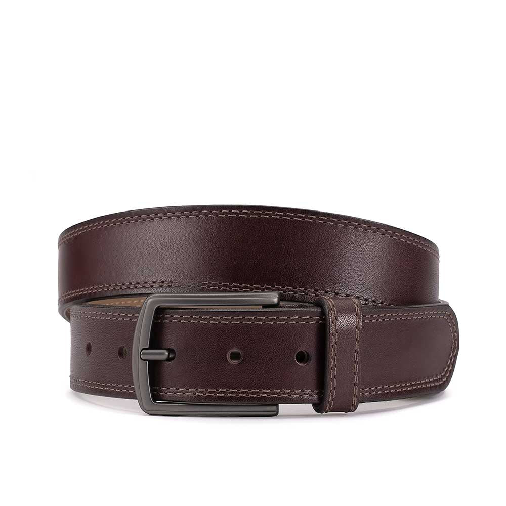 Cinto Masculino Casual Fascar Marrom em Couro