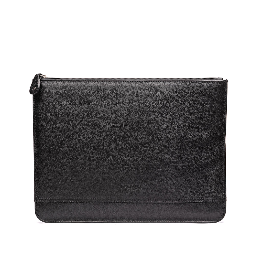 Pasta Envelope Masculina Fascar Preta Em Couro