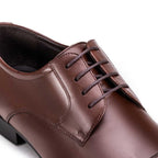 Sapato Masculino Social Fascar Derby Cap Toe Marrom  Em Couro