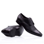 Sapato Masculino Social Fascar Derby Cap Toe Preto Em Couro