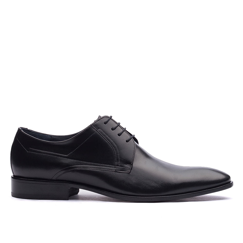 Sapato Masculino Social Fascar Derby Preto Em Couro