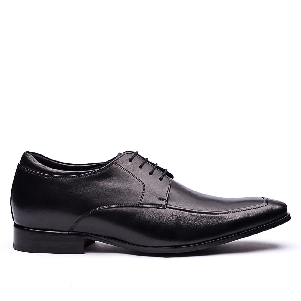 Sapato Masculino Social Fascar Airtech Derby Preto Em Couro