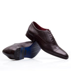 Sapato Masculino Social Fascar Oxford Cap Toe Café em Couro