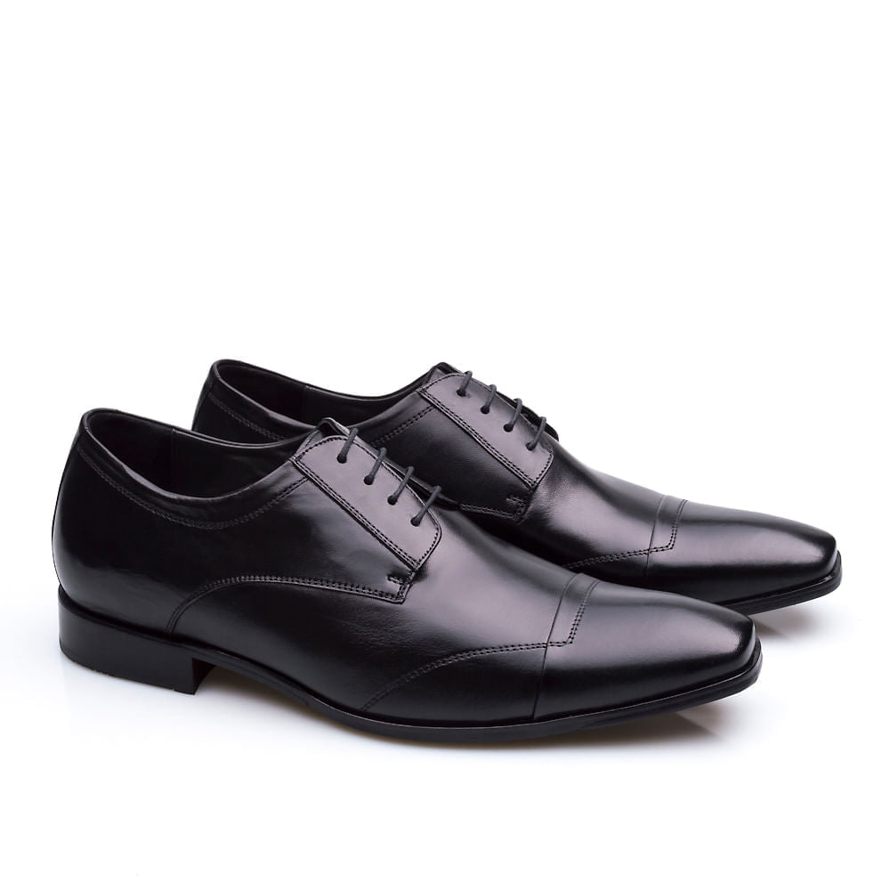 Sapato Masculino Social Fascar Airtech Derby Cap Toe Em Couro