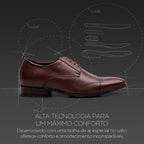 Sapato Masculino Social Fascar Airtech Derby Cap Toe Em Couro