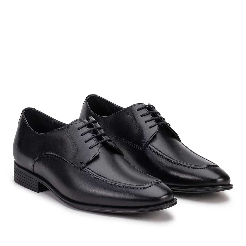 Sapato Masculino Social Fascar Airtech Derby Preto Em Couro