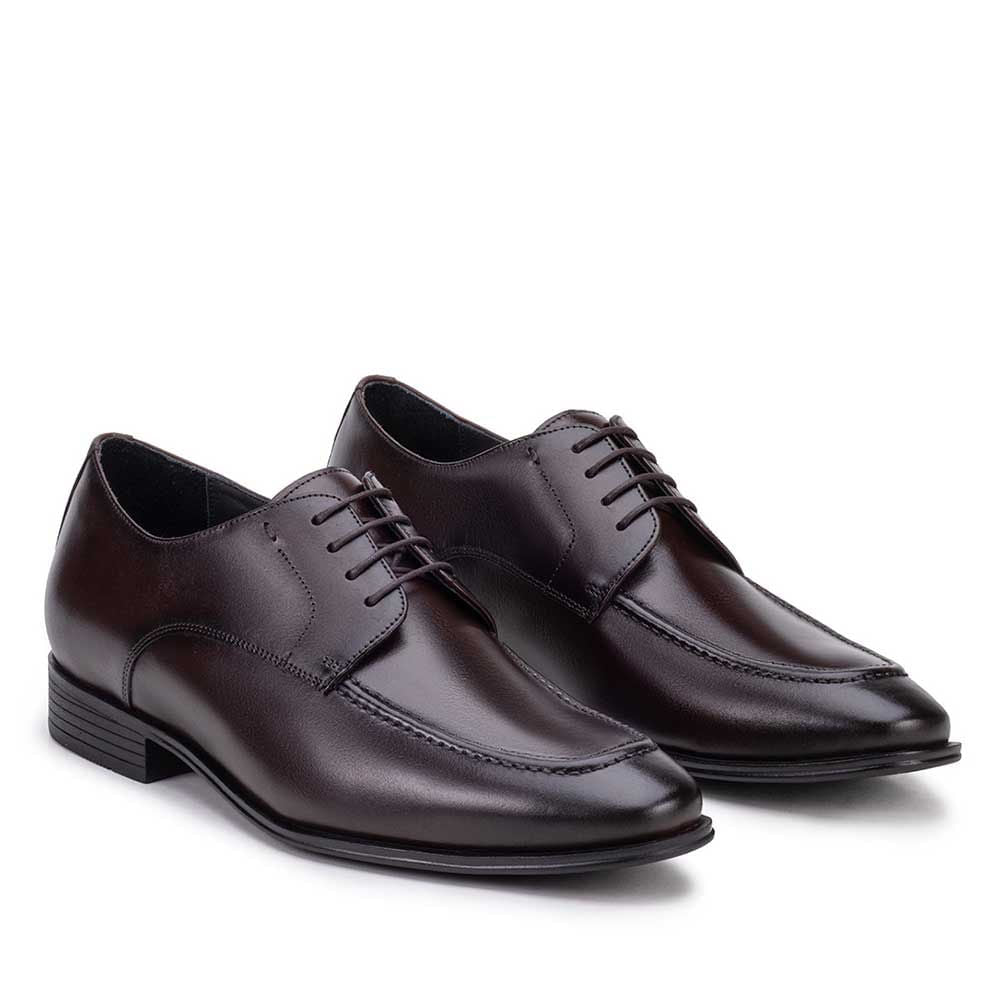 Sapato Masculino Social Fascar Airtech Derby Marrom Em Couro