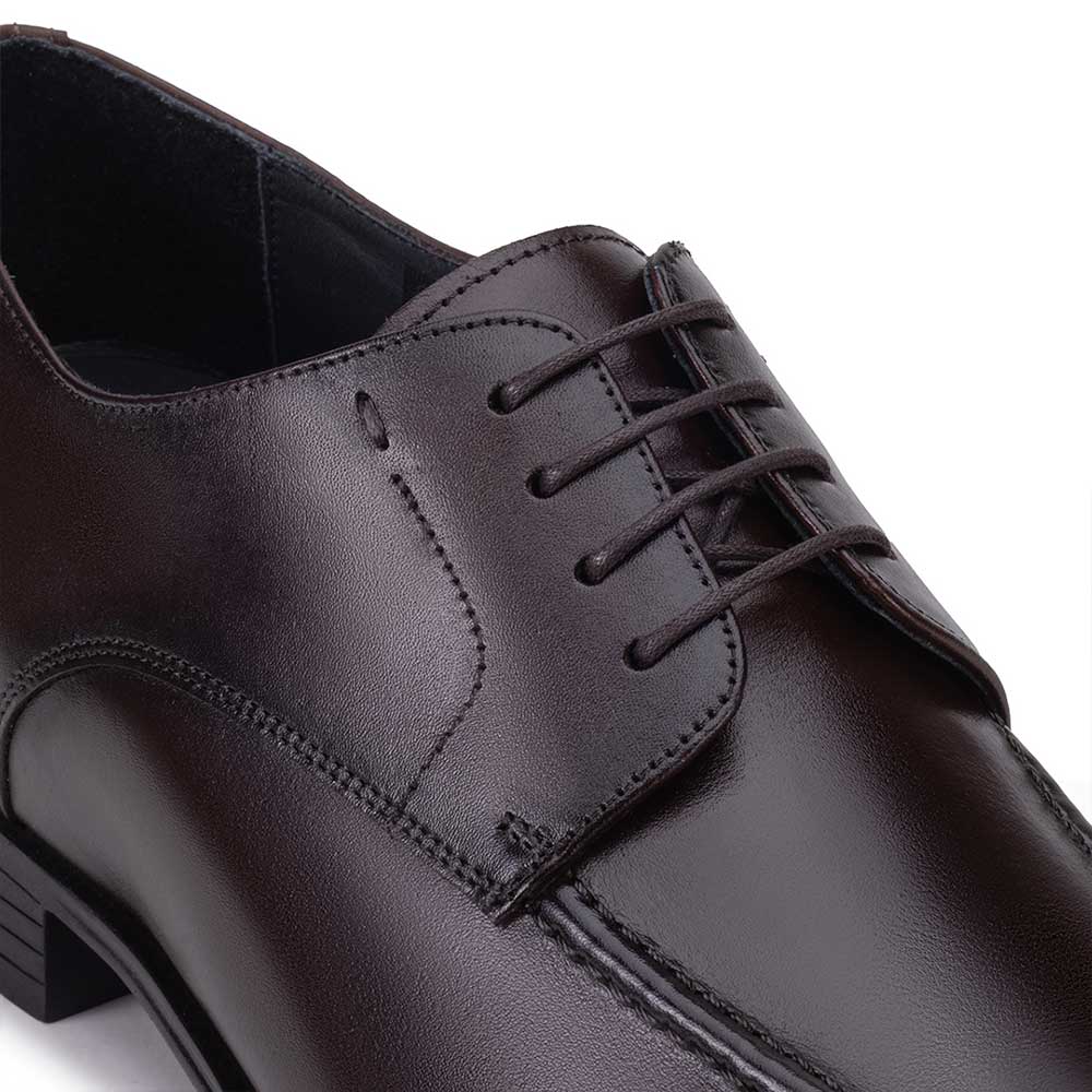 Sapato Masculino Social Fascar Airtech Derby Marrom Em Couro