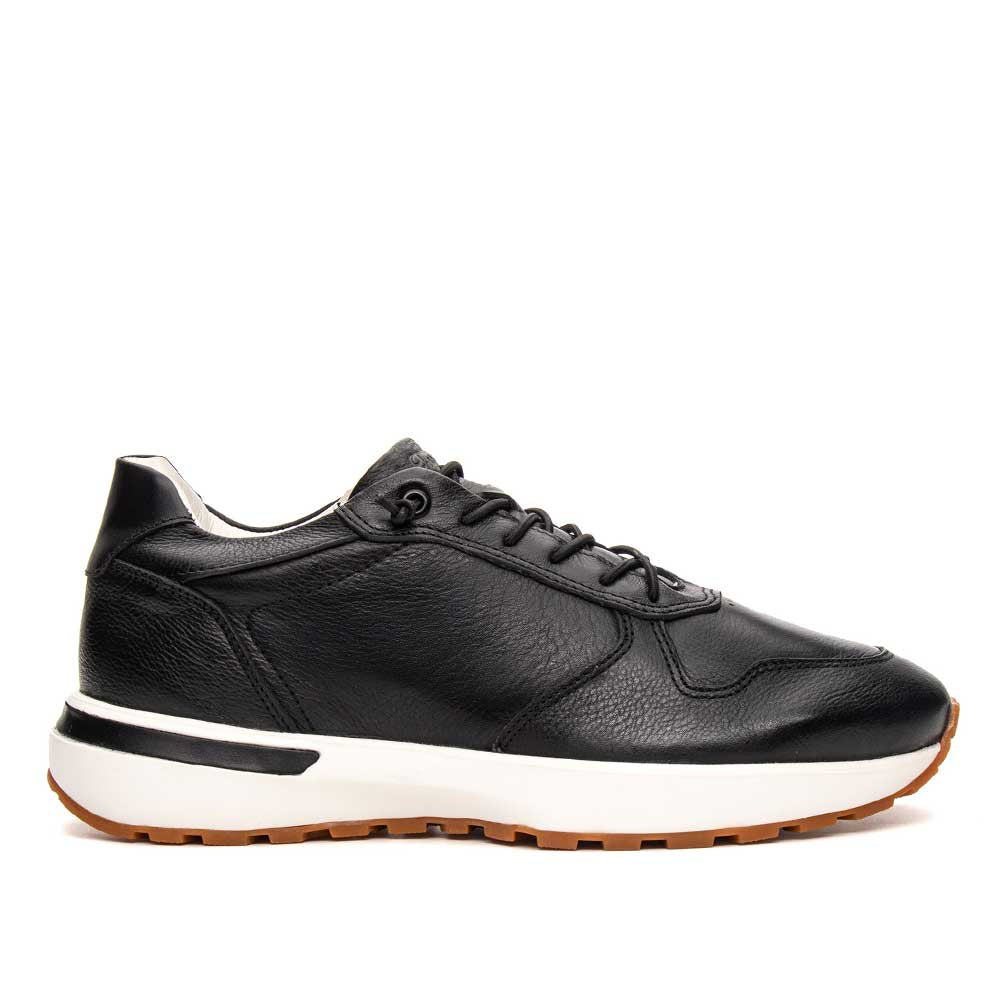 Tênis Casual Masculino Jogging Fascar IZI Preto em Couro