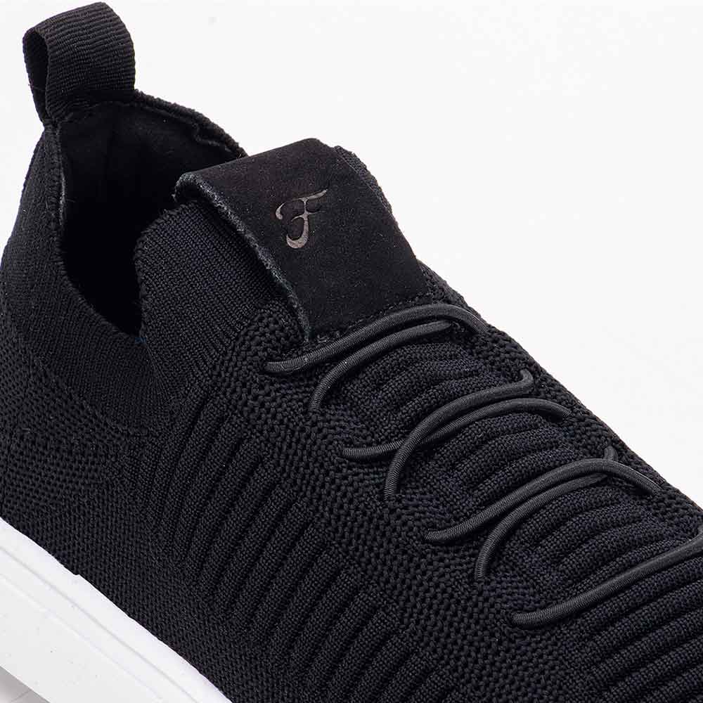 Tênis Masculino Casual Fascar Izi Preto Em Knit
