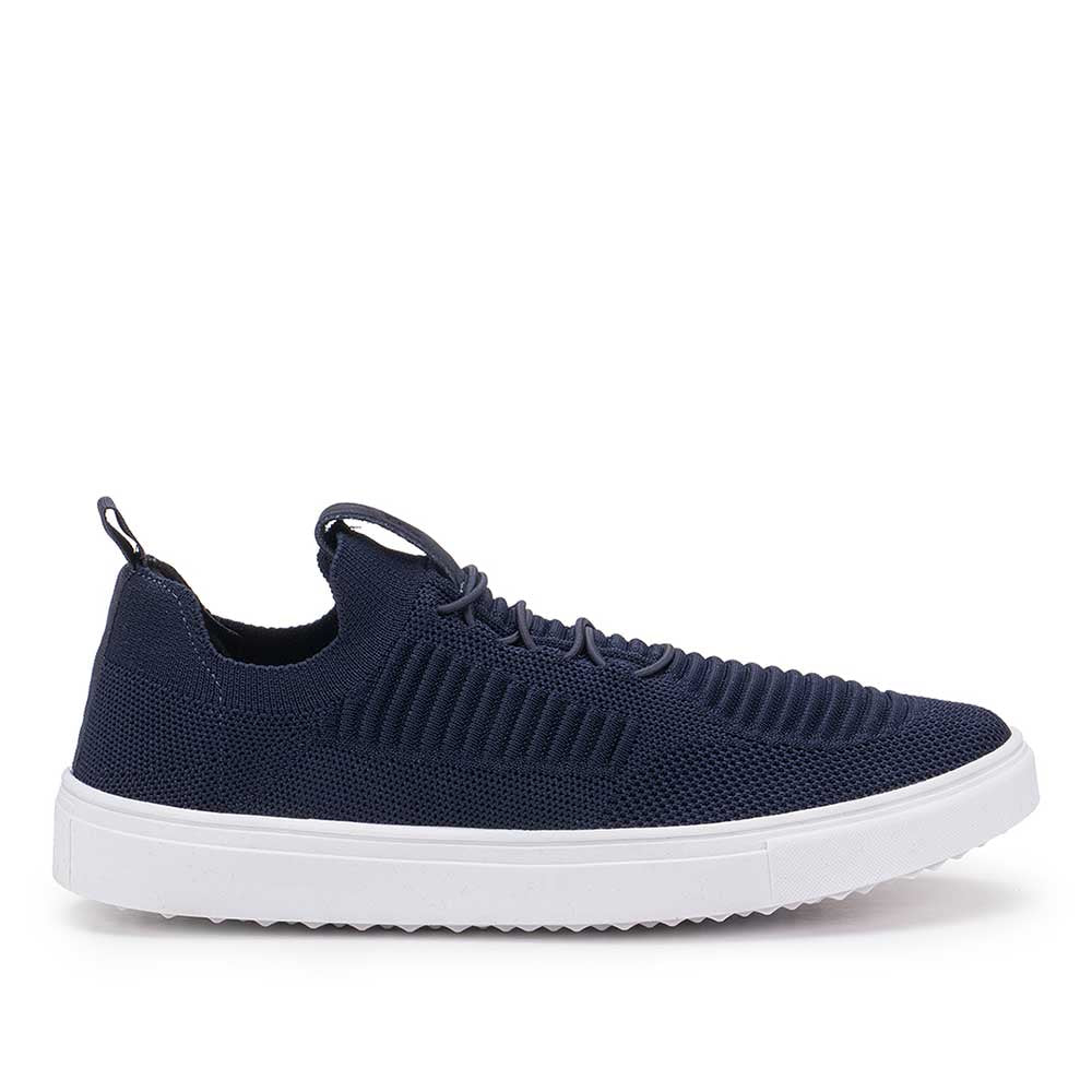 Tênis Masculino Casual Fascar Izi Azul-Marinho Em Knit