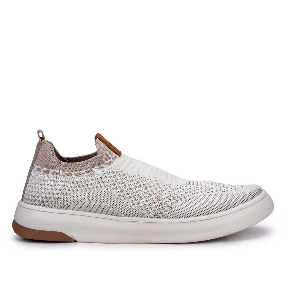 Tênis Masculino Casual Fascar Izi Off-White Em Knit
