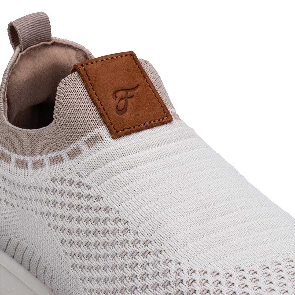 Tênis Masculino Casual Fascar Izi Off-White Em Knit