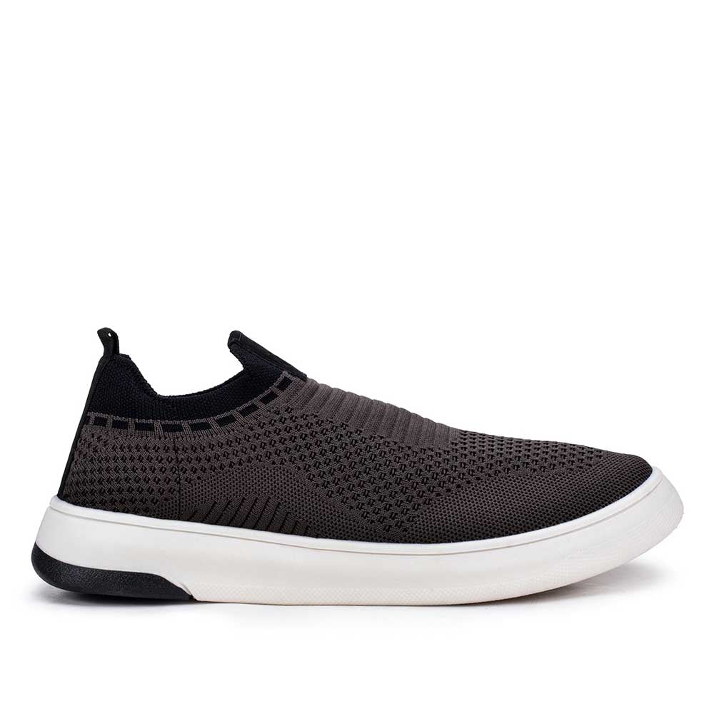 Tênis Masculino Casual Fascar Izi Cinza Em Knit