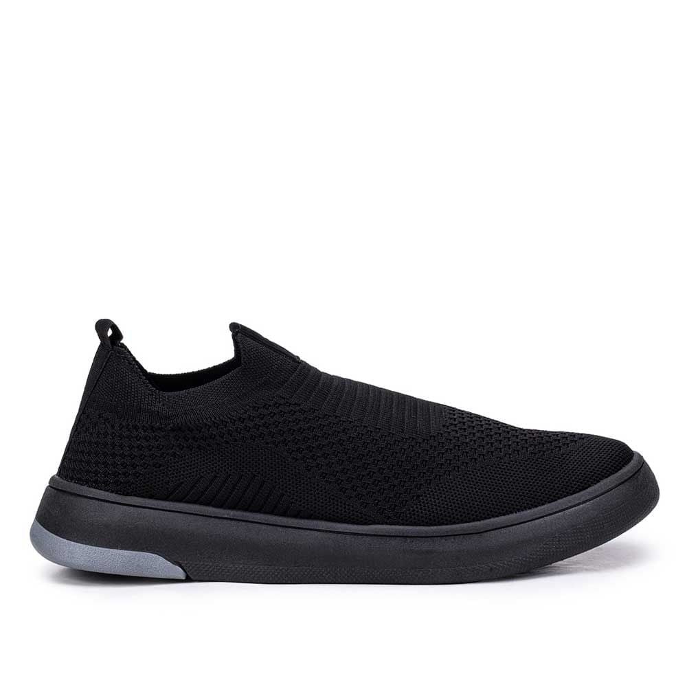 Tênis Masculino Casual Fascar Izi Preto Em Knit