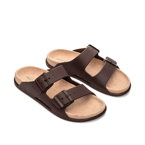 Chinelo Masculino Fascar com Tiras Ajustáveis Marrom em Borracha