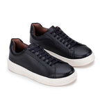 Tênis Masculino Casual Fascar Almada Preto Em Couro