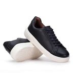 Tênis Masculino Casual Fascar Almada Preto Em Couro