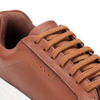 Tênis Masculino Casual Fascar Almada Marrom Em Couro