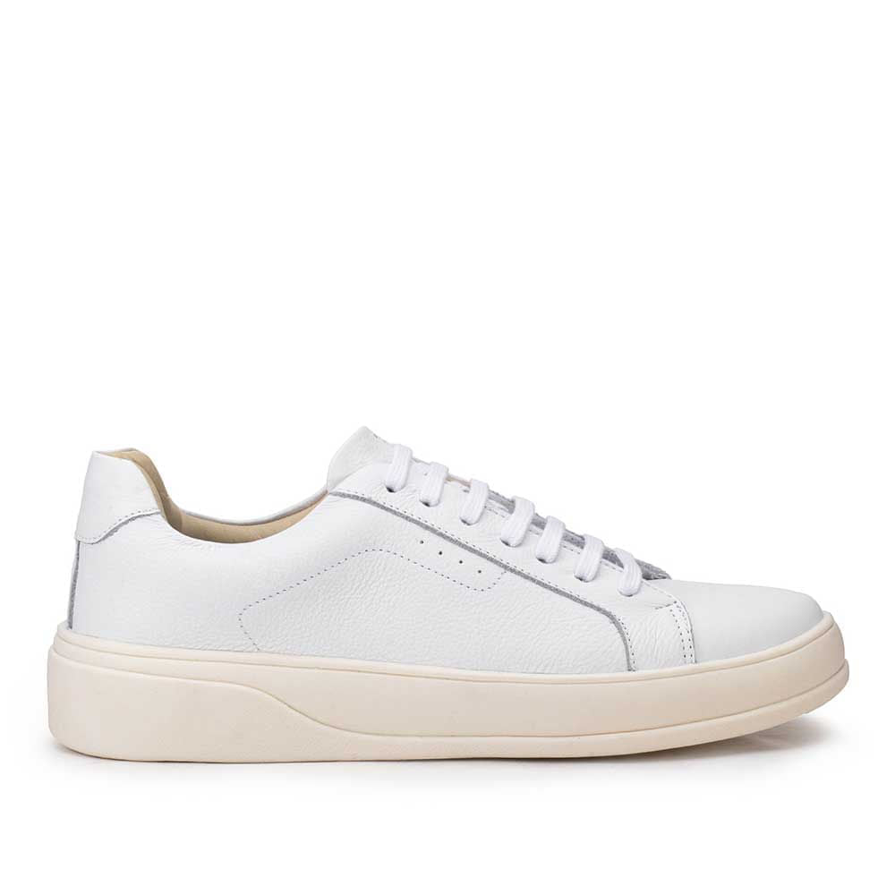 Tênis Masculino Casual Fascar Almada Branco Em Couro