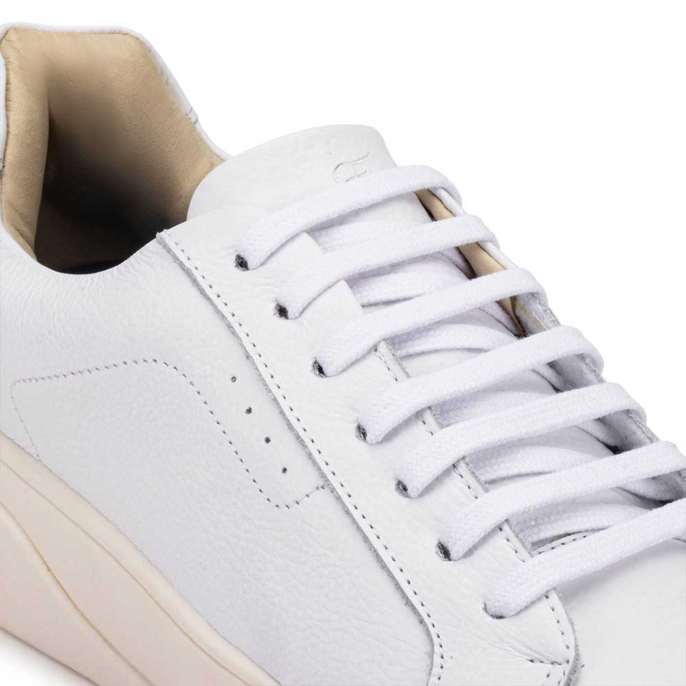 Tênis Masculino Casual Fascar Almada Branco Em Couro