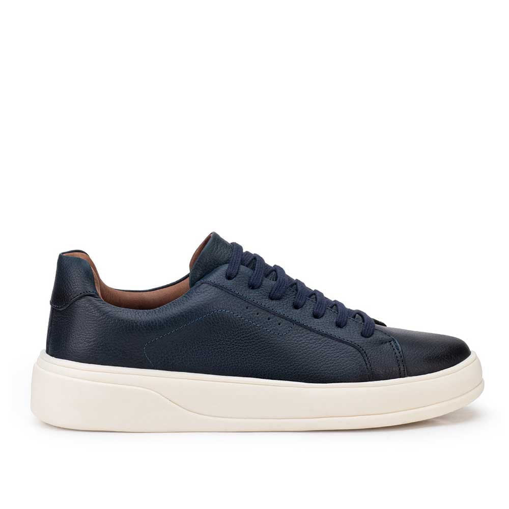 Tênis Masculino Casual Fascar Almada Azul Em Couro
