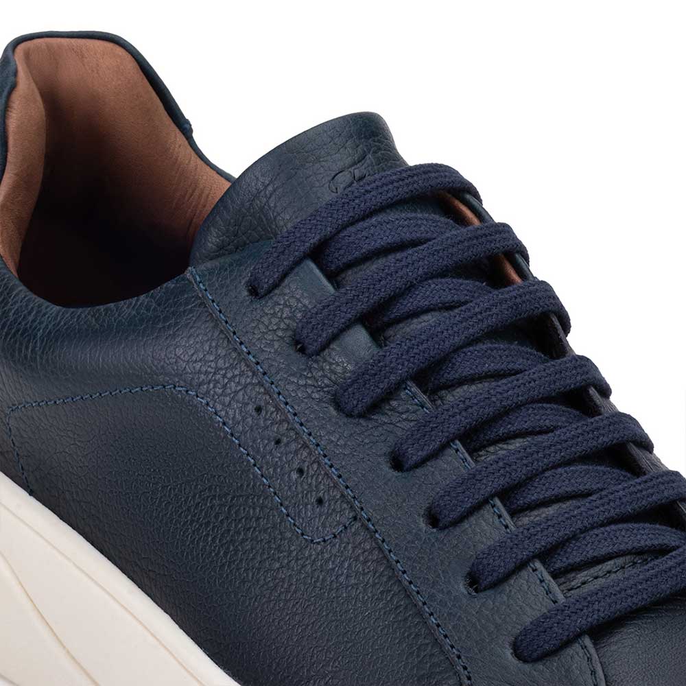 Tênis Masculino Casual Fascar Almada Azul Em Couro