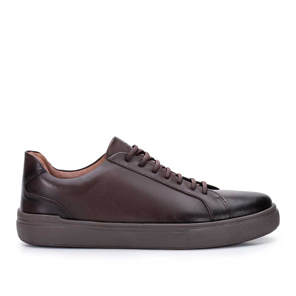Sapatênis Masculino Casual Fascar Braga Marrom Em Couro