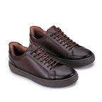 Sapatênis Masculino Casual Fascar Braga Marrom Em Couro