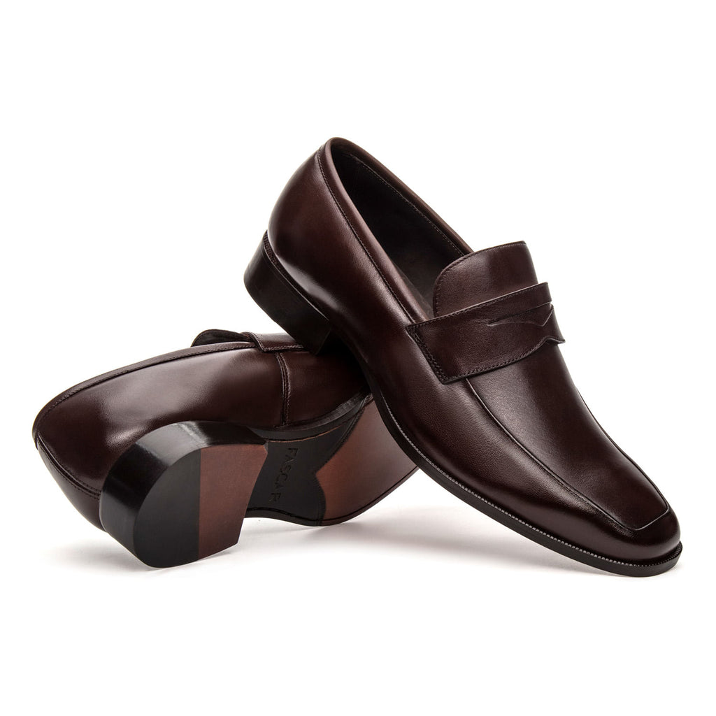 Mocassim Masculino Social Fascar Penny Loafer Marrom em Couro