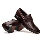 Mocassim Masculino Social Fascar Penny Loafer Marrom em Couro