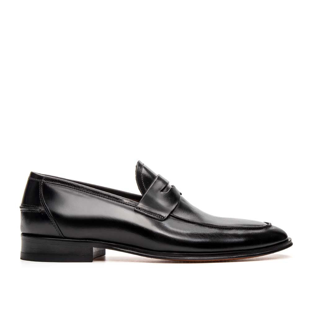 Mocassim Masculino Social Fascar Penny Loafer Preto em Couro