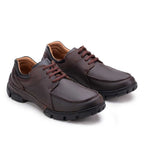 Sapato Masculino Casual Fascar Derby Marrom Em Couro