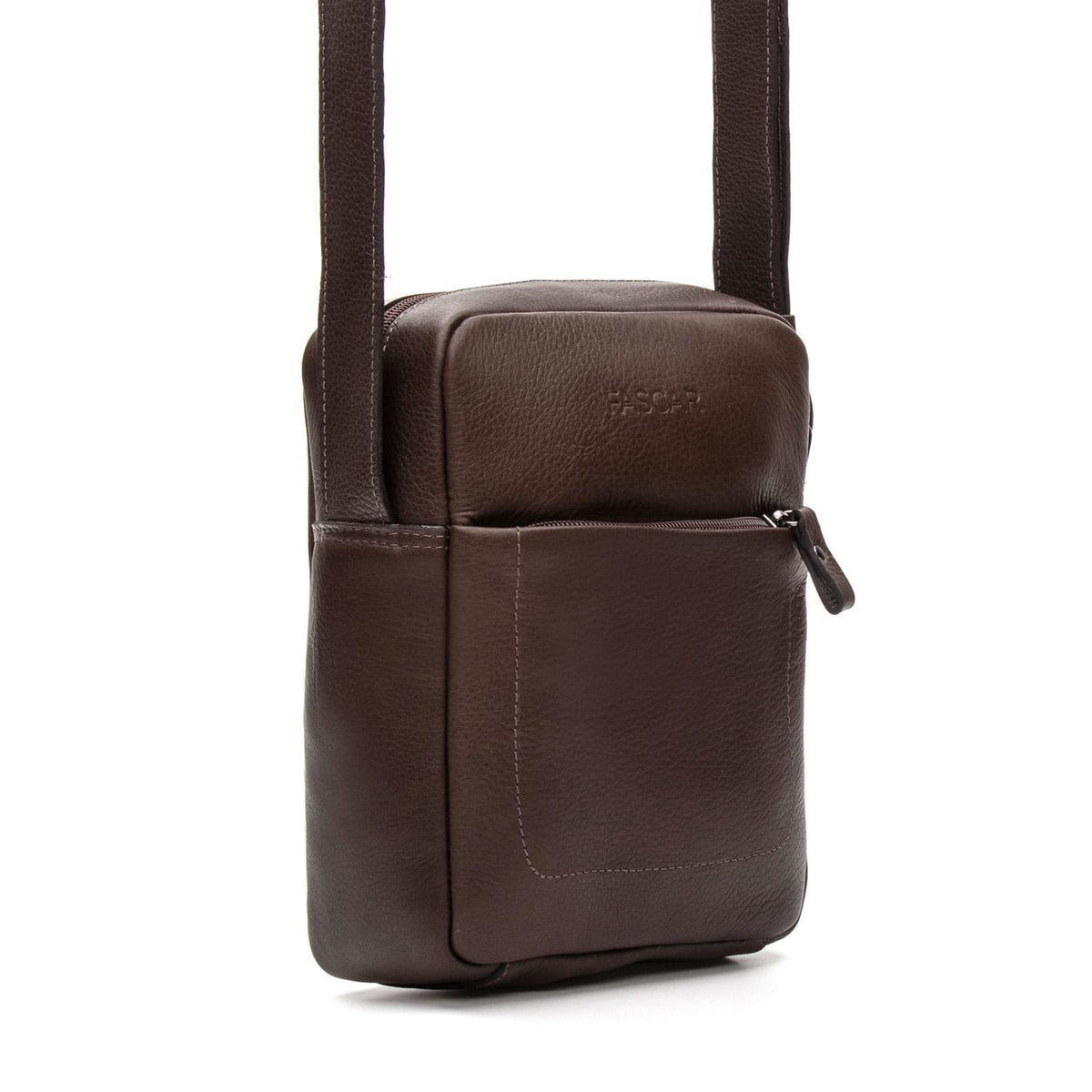 Bolsa Masculina Shoulder Bag Fascar Marrom em Couro