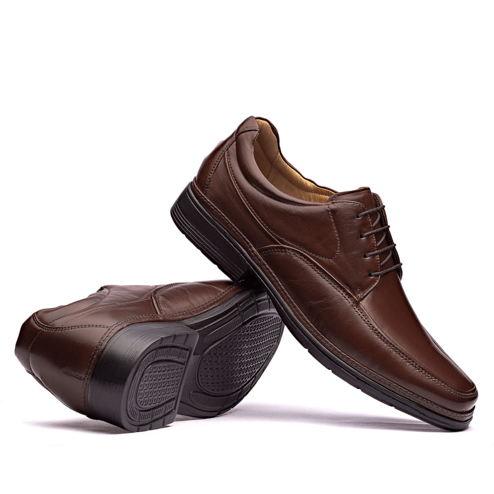 Mocassim Masculino Social Fascar Lite Café em Couro