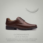 Mocassim Masculino Social Fascar Lite Café em Couro