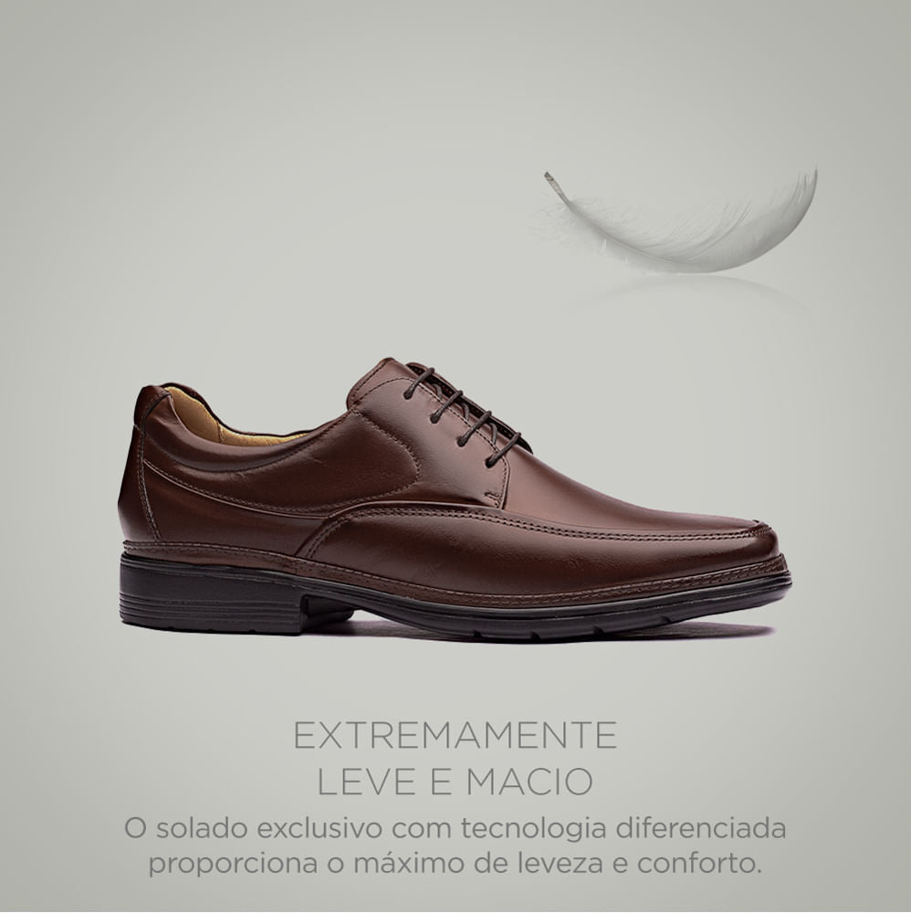 Mocassim Masculino Social Fascar Lite Café em Couro