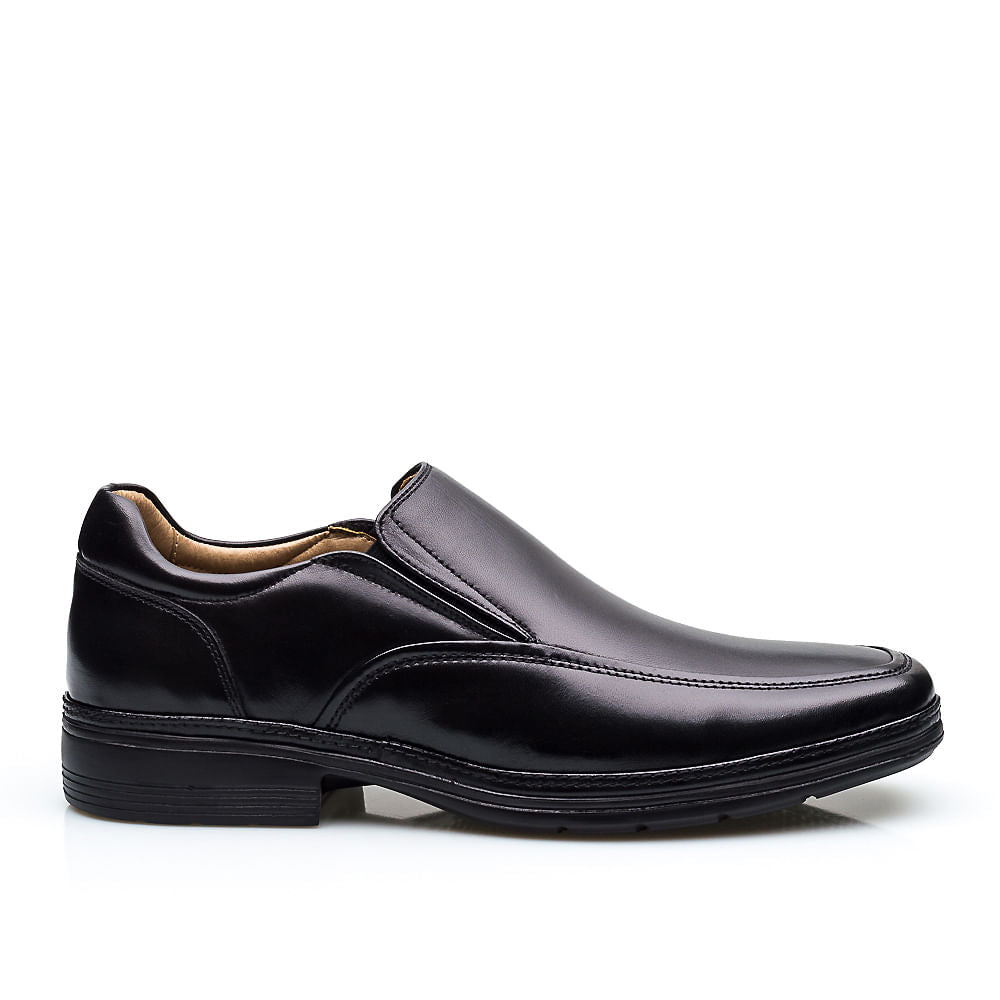 Mocassim Masculino Social Fascar Lite Preto em Couro
