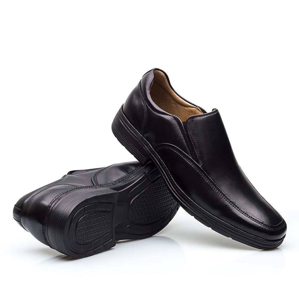 Mocassim Masculino Social Fascar Lite Preto em Couro