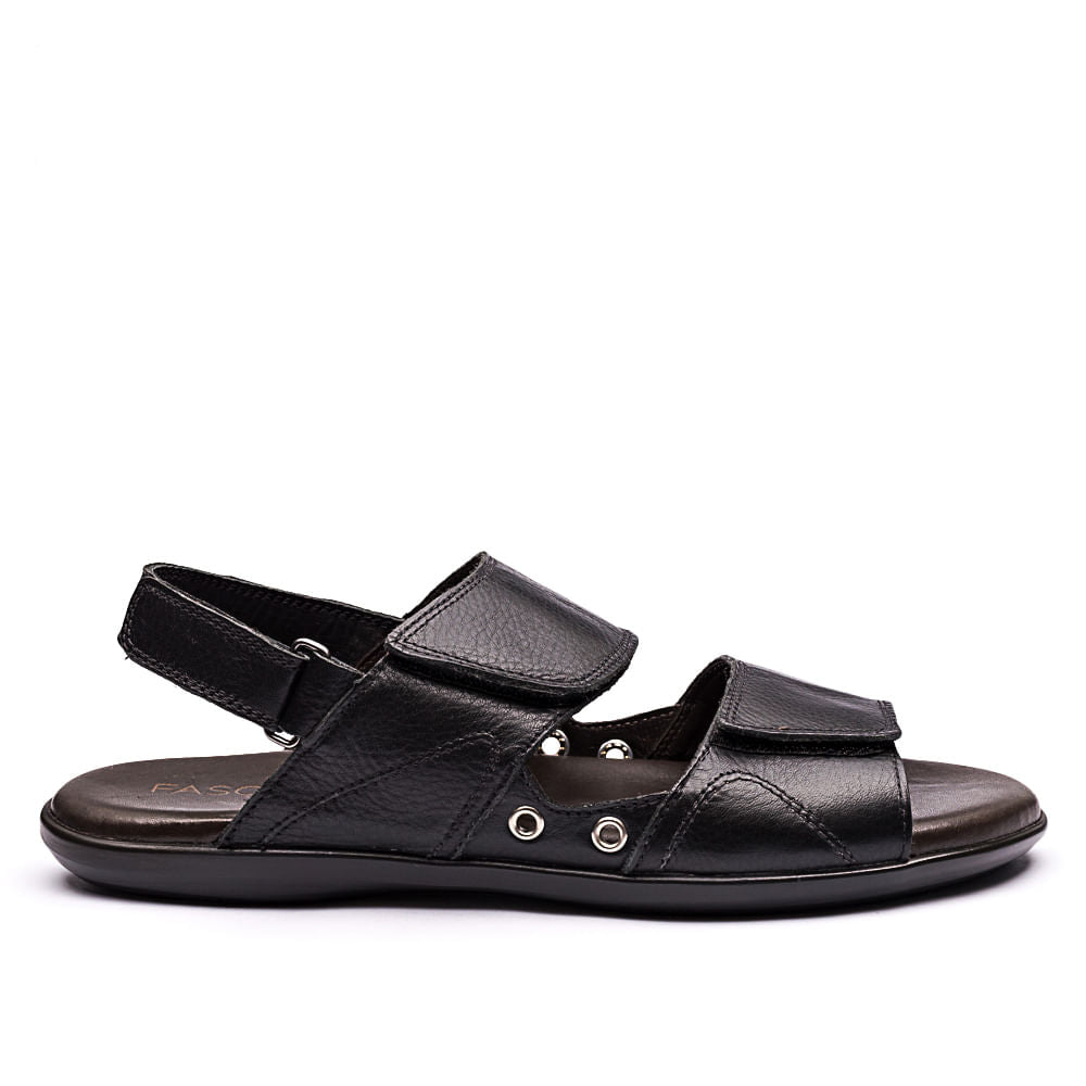 Sandália Masculina Fascar Lite Preto em Couro