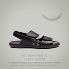 Sandália Masculina Fascar Lite Preto em Couro