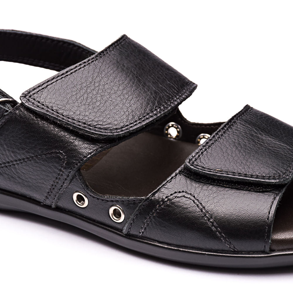 Sandália Masculina Fascar Lite Preto em Couro